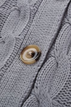 Gray Button Pocket Knit Cardigan Gray Button-up Sweater With Buttons, Gray Knit Sweater With Button Closure, Cozy Gray Sweater With Buttons, Knit Button-up Sweater Coat, Knit Button-up Cardigan, Button-up Knit Cardigan, Cozy Button Closure Cardigan, Knit Button-up Cardigan With Button Closure, Windy Day