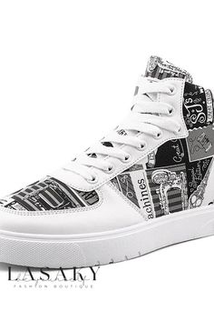 Lasaky - Stylish and Versatile High Top Canvas Sneakers for Fashion-Forward and Casual Street Fashion. Casual Street Fashion, Heels Patterns, Color Combinations For Clothes, Dressing Style, Pu Heels, Street Style Chic, Casual Street Style, Canvas Sneakers, Pvc Material