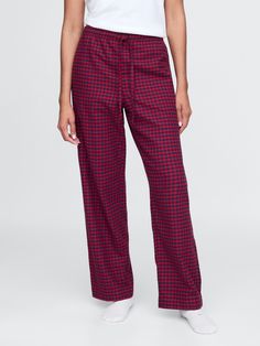 Supersoft flannel pajama pants.  Elasticized waist with drawcords.  Assorted allover prints.  Fit: Relaxed.  An easy silhouette throughout.  Models are wearing a Gap