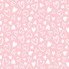 hearts drawn in white on a pink background