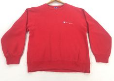 PURCHASE 4 ITEM FREE SHIPPING PURCHASE 4 ITEM FREE SHIPPING PURCHASE 4 ITEM FREE SHIPPINGVintage Champion Red Sweatshirt Champion Made in Usa Champion Crewneck Pullover Sweater Sportswear Size S  SIZE ON TAG : M FIT TO S TAG :  CHAMPION  CONDITION:GOOD CONDITION.PLEASE REFER PHOTO FOR MORE DETAILS. PIT TO PIT: 20 INCH LENGTH: 25 INCH SLEEVE : 22 INCH MATERIALS: COTTON  AND POLYESTER  IMPORTANT   I AM THE POSSIBILITY OF HUMAN COMMON FORGET SOMETHING TOLD THERE. WE TRY TO TELL ABOUT THE ITEM OF DE Vintage Red Tops With Ribbed Cuffs, Vintage Red Top With Ribbed Cuffs, Vintage Red Crew Neck Tops, Classic Red Crew Neck Sweatshirt, Vintage Red Sweatshirt For Sports, Red Vintage Sweatshirt For Sports, Chicago Bulls Sweatshirt, S Tag, Champion Crewneck