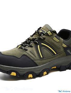 OrcaJump - Mens PU Hiking Boots Sneakers with Sporty Look for Casual Daily Outdoor Wear - Black, Green, and Grey - Fall/Winter High-top Wear-resistant Hiking Boots For Sports, High-top Wear-resistant Hiking Boots, Wear-resistant Sports Boots With Round Toe, Green Slip-on Walking Shoes For Outdoor, Wear-resistant Low-top Walking Shoes For Outdoor, Low-top Wear-resistant Walking Shoes For Outdoor Activities, Sporty Wear-resistant Round Toe Hiking Boots, Sporty Wear-resistant Hiking Boots With Round Toe, Sporty Sneakers For Outdoor Work