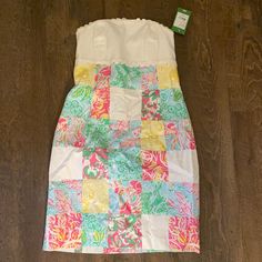 Lilly Pulitzer Franco Dress Color: State Patch Size: 2 Brand New With Tags; Never Worn Summer White Patchwork Dress, White Patchwork Summer Dress, White Sleeveless Mini Dress With Patchwork, White Sleeveless Patchwork Mini Dress, White Patchwork Mini Dress, White Patchwork Dress For Beach, White Patchwork Dress For The Beach, White Patchwork Mini Dress For Beach, Casual White Patchwork Mini Dress