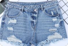 Distressed Short Jeans For Summer, Distressed Jean Shorts For Summer, Summer Ripped High-waisted Shorts Jeans, Trendy Jean Shorts With Frayed Hem For Vacation, Trendy Frayed Hem Jean Shorts For Vacation, Summer Distressed Jeans, Distressed Summer Jeans, Ripped Summer Jeans Shorts, Ripped Jean Shorts For Summer