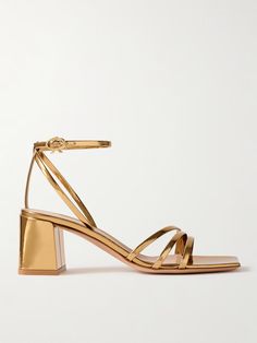 GIANVITO ROSSI Metal 55 metallic patent-leather sandals | NET-A-PORTER Gold Sandals With Single Toe Strap For Gala, Chic Gold Sandals For Gala, Chic Gold Block Heel Sandals, Evening Leather Sandals With Gold-tone Hardware, Leather Sandals With Gold-tone Hardware For Evening, Party Leather Sandals With Gold-tone Hardware, Gold Heels With Gold-tone Hardware, Gold Sandals With Gold-tone Hardware For Party, Gold Heels With Gold-tone Hardware For Evening