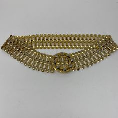 vintage unbranded gold metal link medallion statement belt  32.5" length 2.5" width this is a belt with a hefty weight Statement Belt, Suspender Belt, May 13, Gold Metal, Belts, Accessory Gift, Electronic Accessories, Women Accessories, Purses And Bags