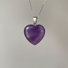 Luxury Amethyst heart pendant gift 💜 Amethyst crystals are used to obtain clarity of the mind and the spirit. 🙏 Crystals of Amethyst signify magic, mystery, royalty, and good judgment power, protection, healing. 💜HEALING PROPERTIES of Amethyst - Cleanses negativity and confusion ⠀⠀ - Spiritual clarity⠀⠀ - Helps to make decisions ⠀⠀ - Calms the mind and the spirit ⠀⠀ - Extremely protective⠀  As you may know, you can choose chain length (18in or 24in) as well as material (Sterling Silver, Silve Spirit Crystals, Purple Heart Necklace, Amethyst Heart, Christmas Gift For Her, Purple Heart, Beautiful Gifts, Amethyst Stone, Christmas Gifts For Her, Stone Pendant