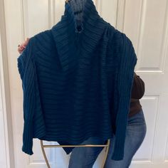 Elm By Matthildur Nwt Deep Teal Drop Shoulder Hi-Lo Mock Neck. Fun Drapey And Slouchy Sweater. Note Shadow Pull In Photos. Sold As Is With No Returns. Top To Bottom 33” Armpit To Armpit 31” Fits Up To A Large! Slight Hole Underarm Blue Funnel Neck Sweater For Layering, Blue Funnel Neck Top For Fall, Blue Funnel Neck Top For Layering, Blue Funnel Neck Tops For Spring, Cute Oversized Sweaters, Red Turtleneck Sweater, Brown Knit Sweater, Red Turtleneck, Cowl Neck Sweatshirt