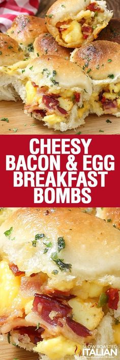 cheesy bacon and egg breakfast sandwiches are the perfect way to start your day