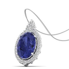 This elegant oval-shaped pendant features a stunning tanzanite surrounded by sparkling diamonds, creating a timeless and sophisticated piece of jewelry. Perfect for adding a touch of glamour to any outfit, this pendant is sure to make a statement and become a cherished addition to any jewelry collection. Metal: 14K Gold Setting Type: Prong Rhodium Finish: Yes, on White Gold Gemstone Details: Gemstone: Tanzanite Shape: Oval Average Dimensions: 11.55 x 8.88 MM Quantity: 1 Average Cut: Very Good Av Elegant Oval Tanzanite Necklaces, Elegant Tanzanite Oval Pendant Jewelry, Elegant Tanzanite Oval Pendant Necklace, Dance Jewelry, Birthstone Gifts, Ring Pendant Necklace, Sparkle Diamonds, Mens Wedding Bands, Bridal Rings