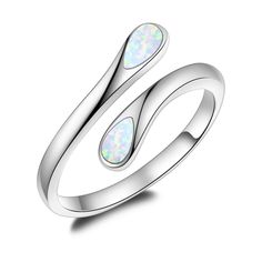 PRICES MAY VARY. Opal Thumb Rings for Women Design: This exquisite open ring is set with two exquisite white opals on both ends. this Simple ring look is fashion and exquisite. this women ring can wearing for daily , Add a beautiful touch of color Women Opal Ring Jewelry Gift：this opal women thumb ring can be used as a promise ring, engagement ring, graduation gift on Mother's Day, Valentine's Day gift, anniversary gift, jewelry for friends, mom, daughter, granddaughter, sister White Opal Ring J Thumb Rings For Women, Sterling Silver Opal Ring, Opal Birthstone, Dainty Band, Silver Opal Ring, White Opal Ring, Women Design, Simple Ring, Thumb Ring