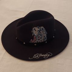 Brand New With Tags. One Size Fits Most. Smoke And Pet Free Home. Wide Brim Fedora, Ed Hardy, Fedora Hat, Wide Brimmed, Fedora, Accessories Hats, Mens Accessories, Man Shop, Brand New