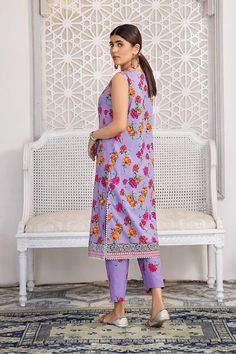 Printed Lawn Front Printed Lawn Back Printed Lawn SleevesPrinted Trouser