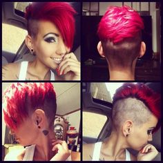 @kendra7x instagram  Www.facebook.com/KendraMalcomModel Mohawk Haircut For Women, Short Shaved Hairstyles, Undercut