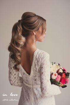 Bridesmaid Ponytail, Long Hair Volume, Long Hair Ponytail, Romantic Wedding Hair, Vintage Wedding Hair, Simple Wedding Hairstyles, Best Wedding Hairstyles, Long Hair Wedding Styles