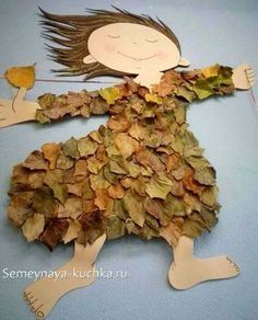 Love the idea of using leaves as a dress.  A fab automn activity for your messy church display board Fall Kids, Autumn Activities, Art Activities, Toddler Crafts