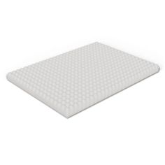 the foam mattress pad is white and has small squares on it, as well as an extra