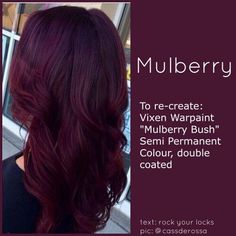 awesome If I were to go with a deep purplish shade of red, this would be it...... New Hair Colors 2023 Fall, Red Hair Colors For Brunettes, Cherry Wine Hair Color, Cherry Wine Hair Color Burgundy, Garden 2023, Dark Red Hair