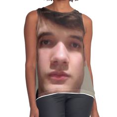 a woman's tank top with an image of a young man