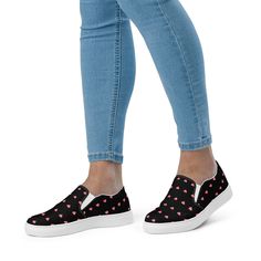 Made for comfort and ease, these Women's Slip-On Canvas Shoes are stylish and the ideal piece for completing an outfit. Equipped with removable soft insoles and rubber outsoles, it's also easy to adjust them for a better fit. *  100% polyester canvas upper side *  Ethylene-vinyl acetate (EVA) rubber outsole *  Your brand on the box, insole, and tongue of the shoe  *  Breathable lining, soft insole *  Elastic side accents *  Padded collar and tongue *  Printed, cut, and handmade These are totally Zen shoes! Trendy Black Breathable Custom Sneakers, Trendy Black Breathable Canvas Shoes, Casual Breathable Slip-on Canvas Shoes, Slip-on Sneakers For Light Exercise With Rubber Sole, Slip-on Sneakers With Round Toe For Light Exercise, Trendy Low-top Slip-on Sneakers For Sports, Trendy Breathable Slip-on Canvas Shoes, Trendy Breathable Slip-on Sneakers For Summer, Breathable Slip-on Canvas Shoes For Spring