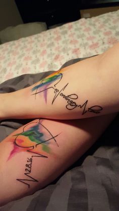 Lesbian Couple Tattoos Matching, Couple Tattoos Matching, Wedding Date Tattoos, Lesbian Tattoo, Skull Couple Tattoo, Matching Tattoos For Couples