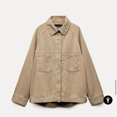 Oversize Overshirt With Pockets Oversized Casual Utility Jacket With Long Sleeves, Casual Beige Collared Shacket, Zara Shirt With Pockets For Fall, Casual Beige Cotton Shacket, Casual Oversized Collared Outerwear, Oversized Long Sleeve Casual Shacket, Oversized Beige Casual Shacket, Casual Oversized Long Sleeve Shacket, Beige Oversized Shacket For Everyday