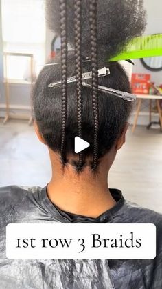 Knotless Braiding Chart, 10 Braids Hairstyles Black, Brick Braid Pattern, Easy Parting For Braids, Hair Length Chart Braids, Few Braids For Black Women, Blind Braids, Braid Patterns For Box Braids, How To Braid Goddess Braids