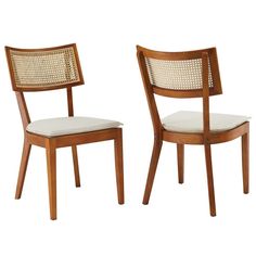 Modway Caledonia Elm Wood Rattan Set of 2 in Walnut Beige | Retro Kitchen, Living Accent Chair for Dining Room Farmhouse Whimsy, Tropical Dining Chairs, Boho Dining Chairs, Artistic Vibe, Modern Farmhouse Dining, Farmhouse Dining Chairs, Charming Cottage, Office Entryway, Wood Chairs