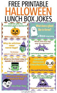 free printable halloween lunch box jokes for kids