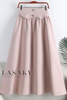 Lasaky - Classic High-Waisted A-Line Skirt featuring Exquisite Button Accents and Elegant Flared Hem Skirt With Buttons, Flowers Fabric, Floral Print Maxi Dress, Vintage Floral Print, Mid Length Skirts, Skirt Skirt, Linen Skirt, Color Fabric, Patchwork Designs