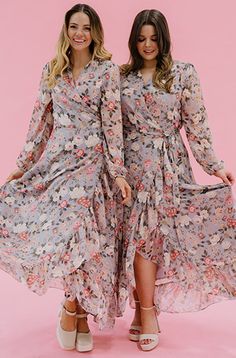 Misty Garden, Floral Coat, Ruffle Wrap Dress, Boutique Style Outfits, Flowy Fabric, Floral Swimsuit, Comfortable Design, Gathered Sleeves, Floral Jacket