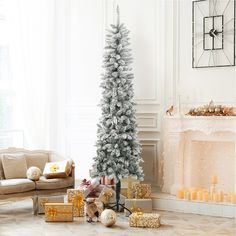 a decorated christmas tree in a living room