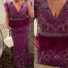 Only Worn Once, Custom Made Dress With Beads. Fits An L Kr An Xl Dress With Beads, Custom Made Dress, Made Dress, Couture Dress, Couture Dresses, Color Purple, Dress Making, Colorful Dresses, Custom Made