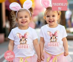 You are sure to love these adorable Easter Tees  Made with only the softest brands which are Rabbit Skins and Bella Canvas.  Perfect for their Easter festivities.  LEAVE YOUR CHILD'S NAME IN THE PERSONALIZATION BOX Thanks so much for shopping with me! Please message me with any questions you may have! I am always available to help :) Also, I would love to feature you on our insta if you want to tag me @poppyroseclothing  PRODUCTION TIME: 1-3 business days  SHIPPING TIME: 2-5 business days CARE I Playful Spring Tops With Cute Design, Cute White T-shirt With Bunny Design, Spring Sweet Tops With Cartoon Print, Spring Cartoon Print Sweet Tops, Cute Cotton Tops With Bunny Design, Spring Family Matching Long Sleeve Tops, Cute Cotton Top With Bunny Design, Playful Custom Print Tops For Spring, Family Matching Long Sleeve Tops For Spring