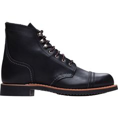 We lace up the buttery Iron Ranger Boot for stylish comfort wherever we roam. The beautiful leather and classic construction pairs just as well with our flowy summer dress as it does with our well-worn jeans. We move freely with the supple upper bending to our every whim, while the cushy footbed gives us stress-free stepping. Classic Lace-up Work Boots With Reinforced Toe, Classic Work Boots With Reinforced Heel And Almond Toe, Classic Lace-up Boots With Vibram Sole, Casual Cap Toe Boots With Rubber Sole, Classic Cap Toe Boots With Stitched Sole, Casual Leather Boots With Cap Toe, Classic Lace-up Boots With Vibram Sole And Plain Toe, Classic Fall Lace-up Boots With Stitched Sole, Leather Casual Boots With Cap Toe