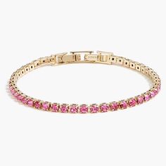 Nwt J.Crew Pink Crystal Tennis Bracelet Length: 6 1/2". Gold-Plated Recycled Brass, Glass, Cubic Zirconia, Foldover Closure. Imported. Select Colors Only Available Online. Item Ca313. Smoke Free Environment Pink Tennis, Pave Bracelet, Enamel Bracelet, Opal Bracelet, Woven Bracelets, Gold Bangle Bracelet, Elastic Bracelet, Statement Bracelet, Pink Bracelet