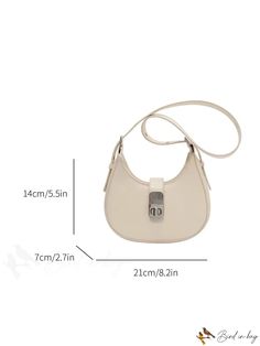 BirdinBag - Elegant White PU Hobo Bag with Turn Lock Cleaning Materials, Word Wrap, Bag Style, Saddle Bag, Style Elegant, Hobo Bag, Saddle Bags, Saddle, Fashion Bags