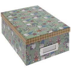 a green box with an animal pattern on it