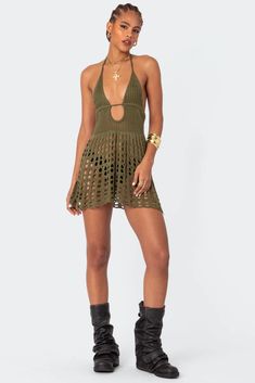 Austin Open Back Crochet Mini Dress – edikted Rave Fits, Visionary Fashion, Festival Inspo, Festival Outfits Rave, Summer Festival Outfit, Fest Outfits, Mode Crochet, Outfits Rave, Beach Getaway