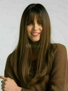 Natural Straight Hair, Blond Ombre, Color Rubio, Wigs Long, Straight Wigs, Best Wigs, Ombre Wigs, Hair With Bangs, Long Hair With Bangs