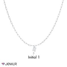 Fun and fashionable, this multi-letter necklace allows you to create your own design with meaningful initials, a name, or a word. This necklace features a paper clip link chain in a choice of lengths for the perfect fit. Personalize yours with 1 to 6 letters and design in sterling silver, white or yellow gold. Paper Clip Necklace, Personalized Initials, Letter Necklace, A Word, Custom Boxes, Paper Clip, Chain Pendants, Link Chain, Initials