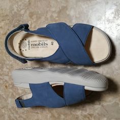 Mephisto Mobils Malorie Crossstrap Velcro Blue Leather Sandals Shoes Size 40. New Without Tags. Purchased But Never Wore. Check Out Pictures. Thanks Blue Open Toe Sandals With Ortholite Insole, Adjustable Blue Open Toe Slingback Sandals, Blue Sandals With Heel Loop And Single Toe Strap, Blue Flat Sandals With Arch Support, Blue Ankle Strap Sandals With Adjustable Fit, Blue Adjustable Ankle Strap Sandals, Adjustable Ankle Strap Blue Sandals, Closed Toe Blue Sandals With Arch Support, Blue Sandals With Heel And Single Toe Strap