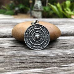 Handcrafted Solid Sterling Silver .925/ Zodiac Circle Pendant 100% hand-polished solid sterling silver One of the very first concepts of astrology, the 12 zodiac signs, were created by the Babylonians in 1894 BC. The zodiac is a diagram used by astrologers to represent the positions of the planets and stars. It is divided into twelve sections, each of which has its own name and symbol. The zodiac is used to try to calculate the influence of the planets, especially on someone's life. Width 3.0cm, Symbolic Zodiac Sign Jewelry, Symbolic Zodiac Sign Collectible Jewelry, Silver Zodiac Sign Amulet Jewelry, Round Zodiac Sign Jewelry Collectible, Collectible Round Zodiac Sign Jewelry, Silver Zodiac Sign Medallion Jewelry, Zodiac Circle, Astronomy Stars, Beautiful Notes