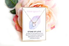 Our Rose Quartz Healing Necklace is a part of our new "HEALING JEWELS" collection. This collection is perfect for bridesmaid gifts, birthday gifts, or to give to a friend in need of healing or a fresh start. See entire collection: http://etsy.me/29RYdHO----------------------ROSE QUARTZ is a symbol of gentle love and beauty. This blush pink stone calms the emotions and eases emotional traumas. It stimulates imagination, opens our hearts for positive self-love, and increases levels of self-respect Pink Stone Necklace, Rose Quartz Healing, Necklace Love, Healing Crystal Jewelry, Healing Necklace, Rose Quartz Necklace, Rose Quartz Stone, Pink Stone, Quartz Necklace