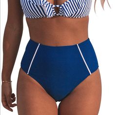 Nwt (New With Tags, Liners Still Attached) High Waisted Bikini Bottoms, Blue, Size Small. Super Comfortable & Flattering, Easy To Mix And Match With Other Colors On Top. High Waist Blue Swimwear For Swimming, High Waist Blue Tankini For Poolside, Blue High Waist Stretch Swimwear, Blue High-waisted Stretch Swimwear, Blue High Waist Tankini For Swimming, Blue Stretch Beachy Swimwear, High Waist Blue Swimwear For Beachwear, Blue High Waist Beachwear Swimwear, Blue High-waist Tankini For Swimming