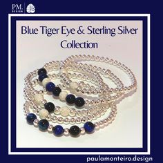 BLUE TIGER EYE STONE AND STERLING SILVER BRACELET Thanks for choosing us ! I am sure you will LOVE our PM DESIGN Collection! * BLUE TIGER EYE (5 in the center ) & 925 Sterling Silver Beads (4mm) * BLUE TIGER EYE ( 8 Mix with STARDUST Beads in the center ) & Sterling Silver Beads (4mm) * BLUE TIGER EYE ( 3 Mix with STARDUST Beads in the center) & Sterling Silver Beads (4mm) * 925 Sterling Silver STARDUST ( 2 center ) & 4mm beads * 925 Sterling Silver STARDUST ( 1 center + 5mm SS b Blue Stackable Beaded Bracelets As Gift, Personalized Blue Sterling Silver Bracelets, Blue Stackable Bracelets As Gift, Blue Stackable Bracelets For Gift, Blue Sterling Silver Beaded Bracelets As Gift, Personalized Blue Bracelet For Mother's Day, Adjustable Blue Bracelets For Anniversary, Stacking Silver Bracelets, Blue Tiger Eye Stone