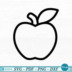 a black and white picture of an apple Apple Stencil, Food Silhouette, Fruit Outline, Apple Outline, Apple Silhouette, Apple Kitchen Decor, Apple Vector, Fruit Clipart, Outline Images