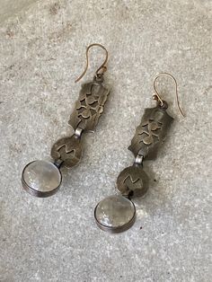 Art Deco Sterling Silver Marcasite Rock Crystal Pools of Light 14kt Gold Antique Earrings The ear hooks are 14kt gold, the rest of the earrings are sterling silver see earrings next to ruler for scale See matching necklace in listing below https://www.etsy.com/listing/871757662/art-deco-sterling-silver-marcasite-rock?ref=shop_home_active_1&frs=1 Artisan Dangle Earrings For Anniversary, Artisan Long Drop Pierced Jewelry, Artisan Round Earrings For Formal Occasions, Contemporary Pierced Drop Earrings, Handmade Contemporary Drop Earrings, Contemporary Handmade Earrings For Formal Occasions, Modernist Sterling Silver Drop Earrings, Contemporary Brass Jewelry With Matching Earrings, Sterling Silver Modernist Earrings