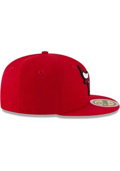 Your little Chicago fan will love cheering on their favorite team in this Chicago Bulls Red Fitted Hat. This fitted hat features a front embroidered team logo. New Era JR 59FIFTY, Front team embroidered logo, Six panel design with eyelets, Inner fabric sweatband, Fitted sizing, Side New Era flag, Polyester, Wipe clean with cloth or cleaning kit, 4 Red Sporty Hat For Sports Events, Sporty Red Fitted Hat For Sports Events, Red Sporty Fitted Hat For Sports Events, Red Fitted Hat With Flat Brim For Sports Events, Red Flat Brim Fitted Hat For Sports Events, Red Sporty Fitted Hat With Flat Bill, Red Flat Brim Baseball Cap With Embroidered Logo, Red Fitted Hat For Sports Events, Red Baseball Cap For Baseball Season