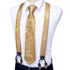 Suspender Size:125cm*3.5cm? ?Bowtie Size:?4.72"?x 2.36?¡À (12cm?x?6cm) Material Used: Genuine Leather +Double String Elastic Polyester Color: Same as the picture Application/Use: Adults, Unisex Classic Suspenders For Suit And Tie At Party, Elegant Suspenders For Party Suit Accessories, Classic Formal Suspenders For Suit And Tie, Elegant Adjustable Belts And Suspenders For Black Tie, Fitted Belts And Suspenders For Summer Party, Classic Formal Belts And Suspenders For Summer, Elegant Adjustable Gold Belts And Suspenders, Elegant Formal Belts And Suspenders With Ties, Classic Formal Belts And Suspenders With Ties